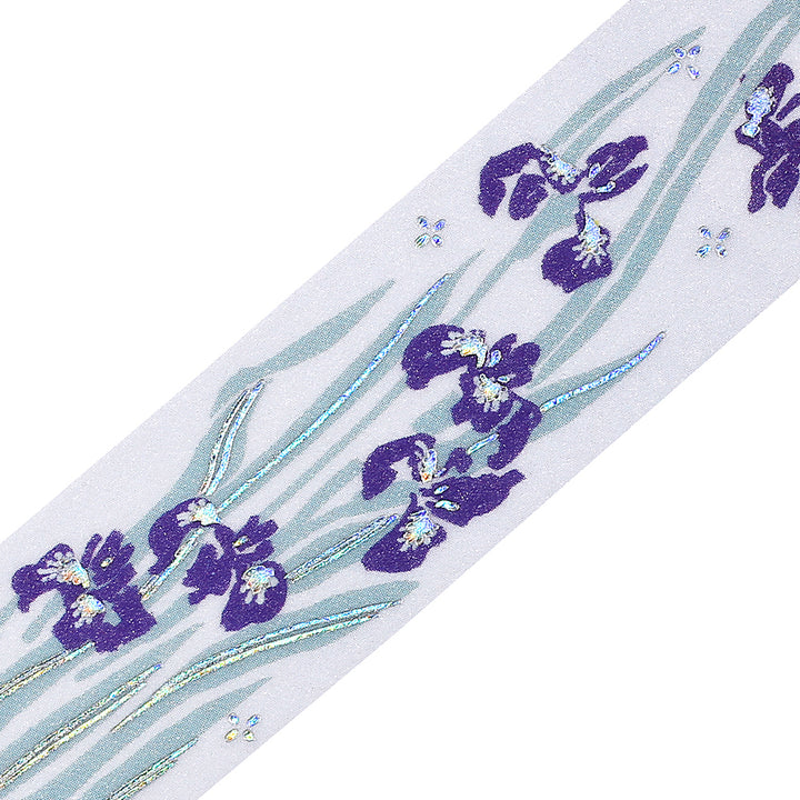 BGM Foil Stamping Masking Tape: Flower Compendium: Iris — pattern detail