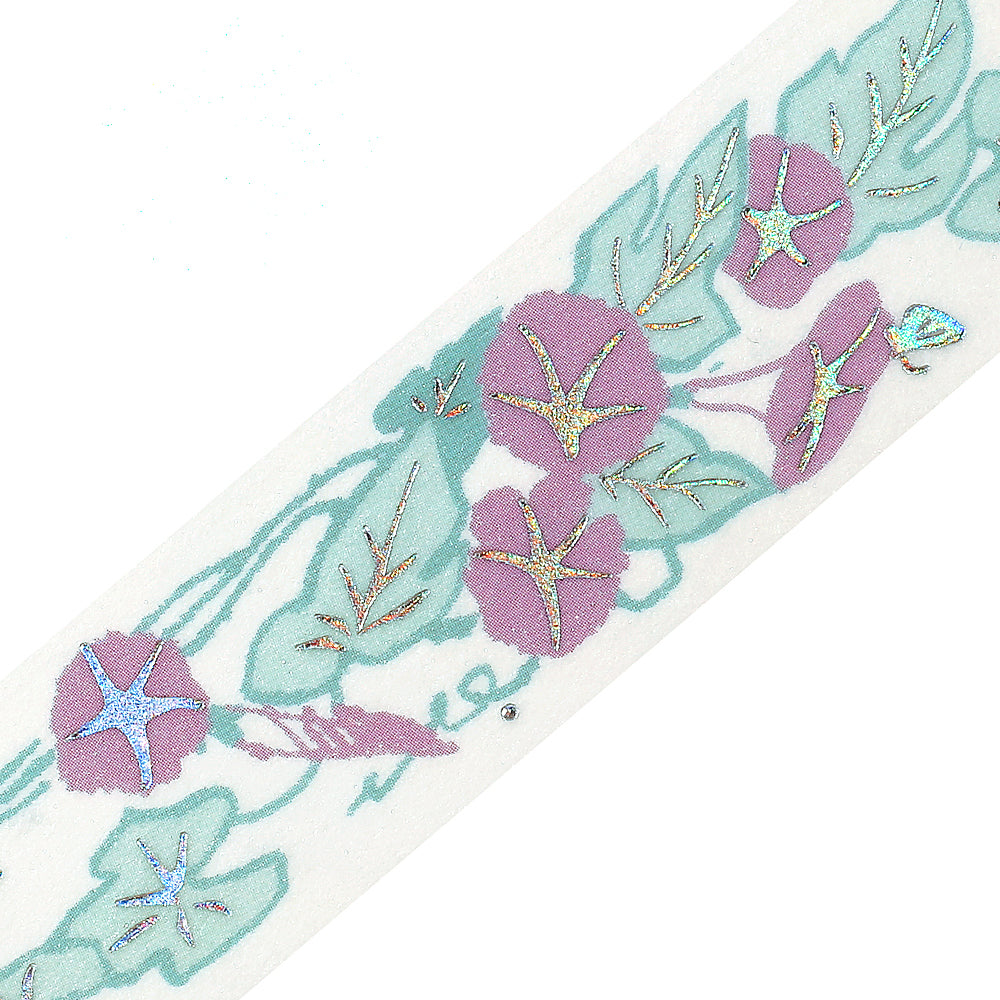 BGM Foil Stamping Masking Tape: Flower Compendium: Morning Glory — pattern detail