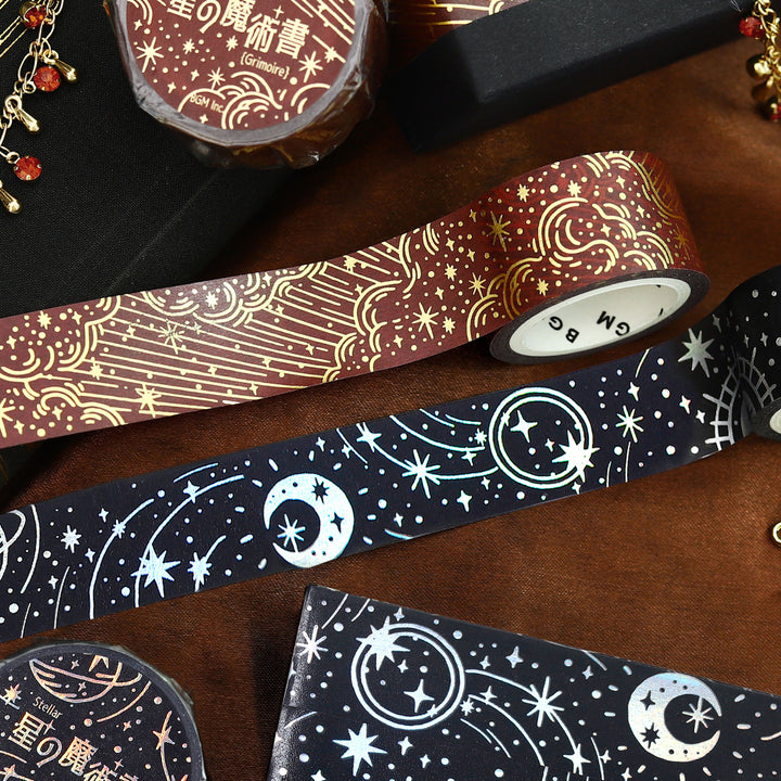 BGM Foil Stamping Masking Tape: Grimoire of Stars: Flame — applied on surface