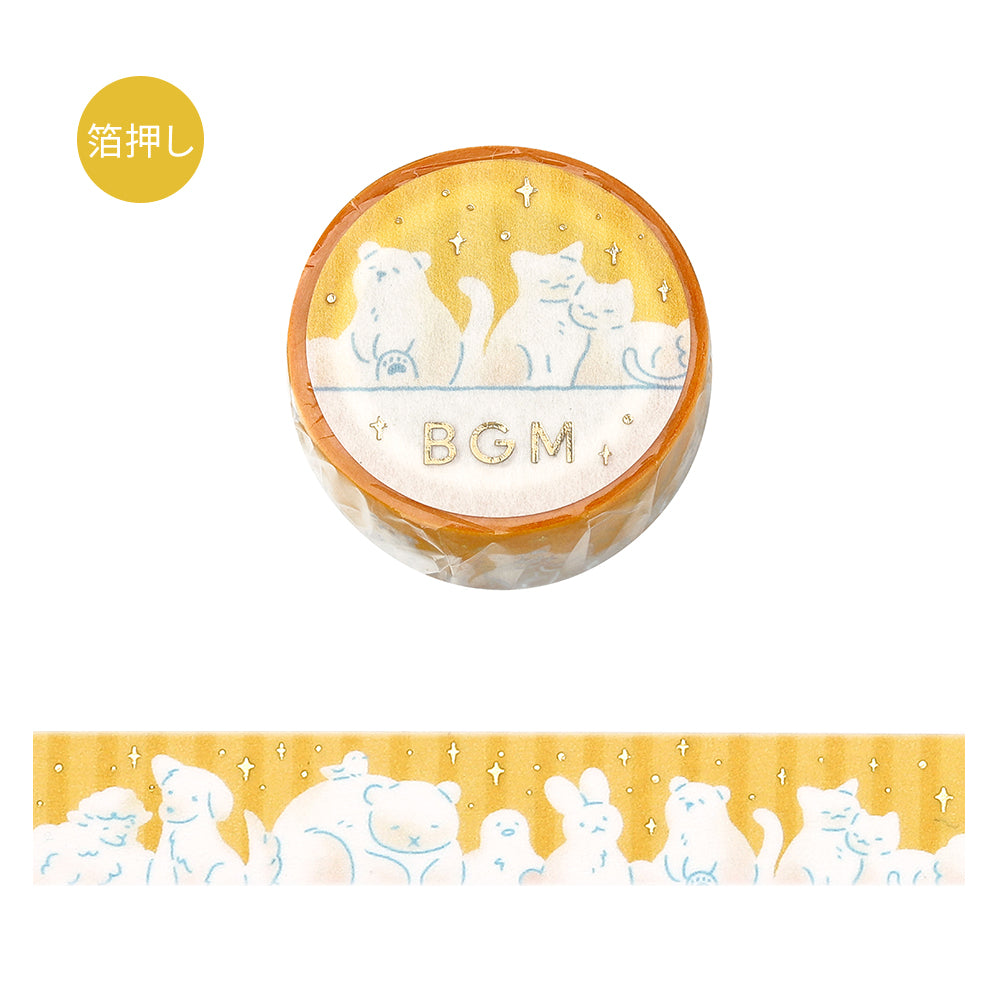 BGM Foil Stamping Masking Tape: Life - Animal Days — roll front