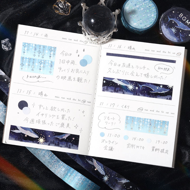 BGM Foil Stamping Masking Tape: Life - Drops of Light — with packaging
