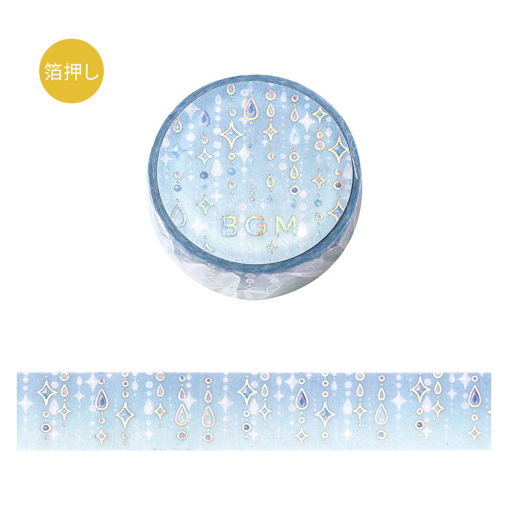 BGM Foil Stamping Masking Tape: Life - Drops of Light — roll front
