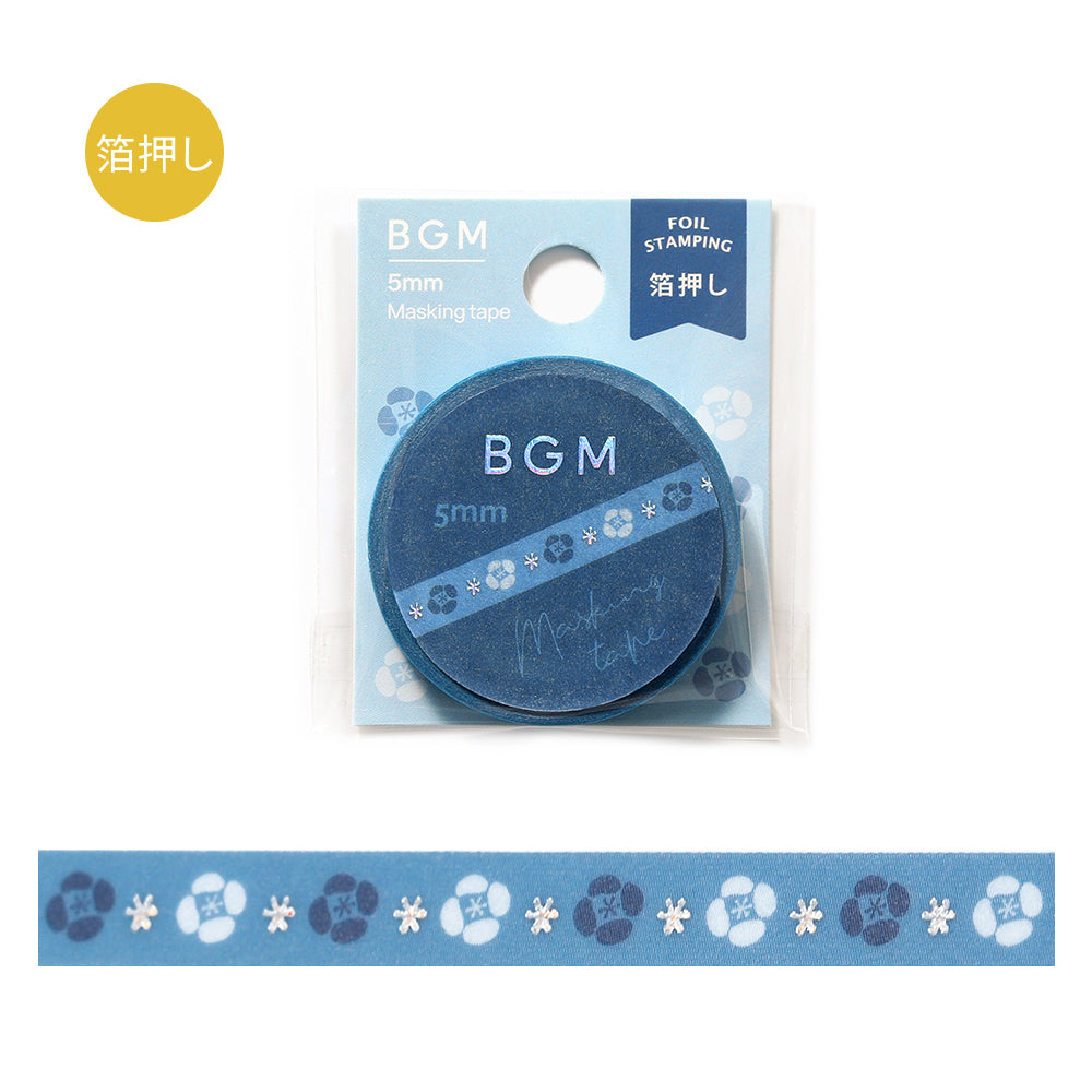 BGM Foil Stamping Masking Tape: Life - Night-blooming Flower — roll front