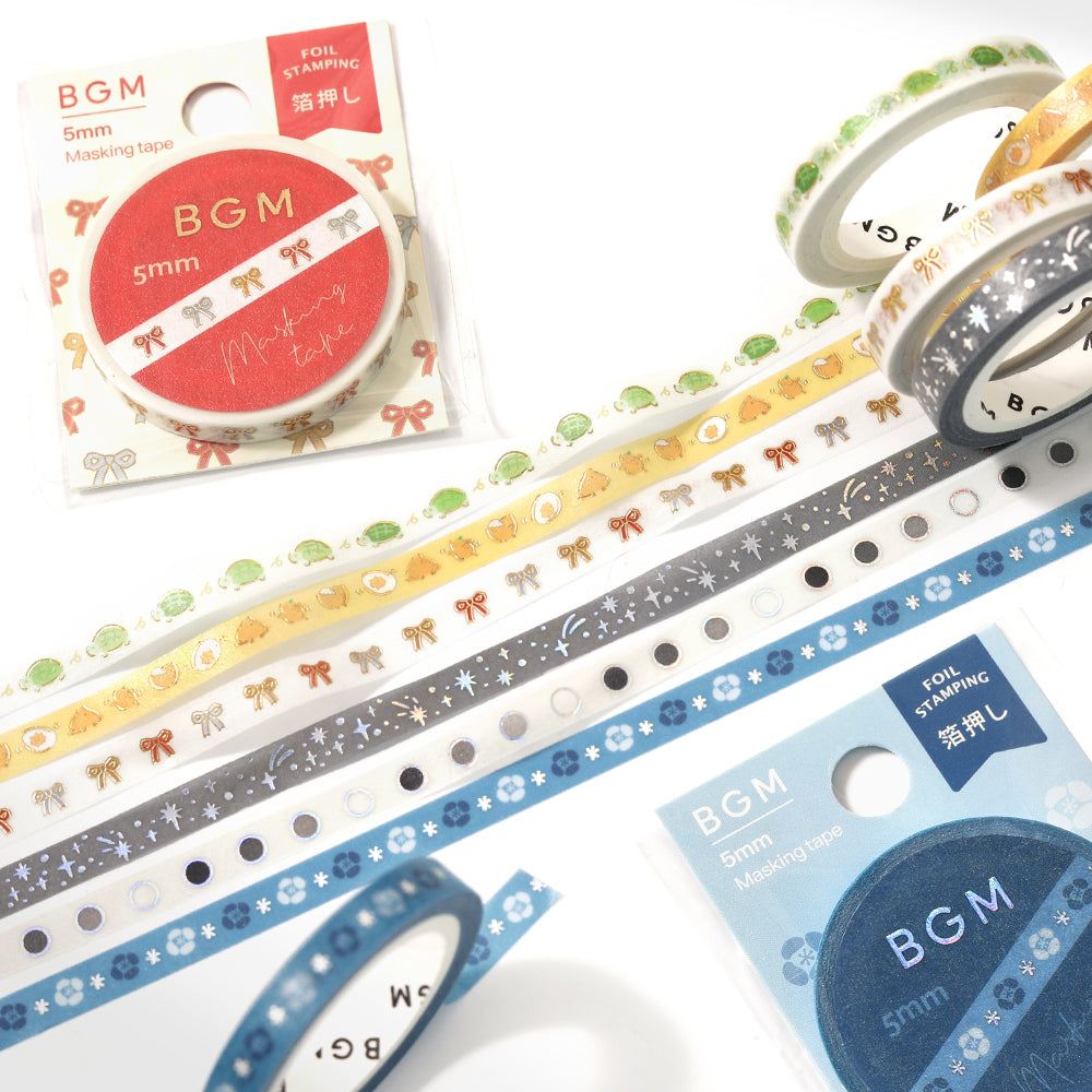 BGM Foil Stamping Masking Tape: Life - Run Chick — roll side