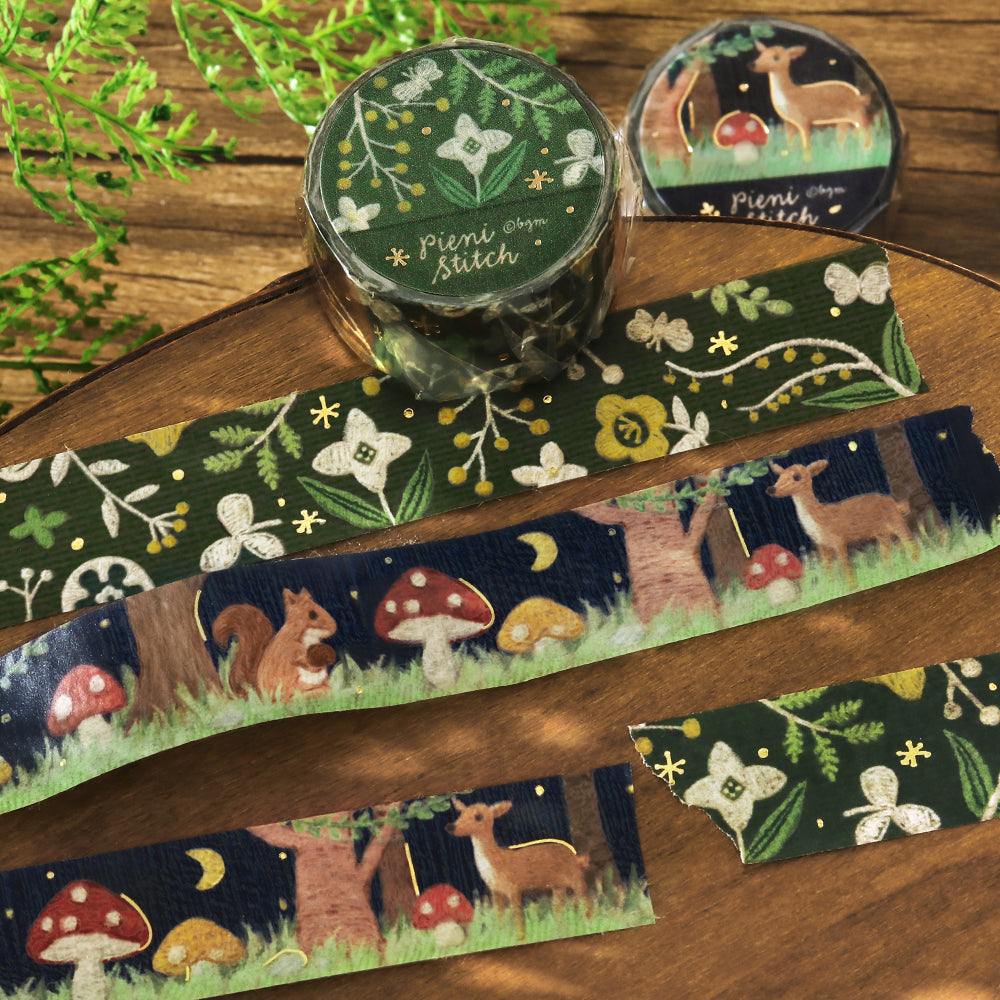 BGM Foil Stamping Masking Tape: Pienistitch - Little Forest — with packaging