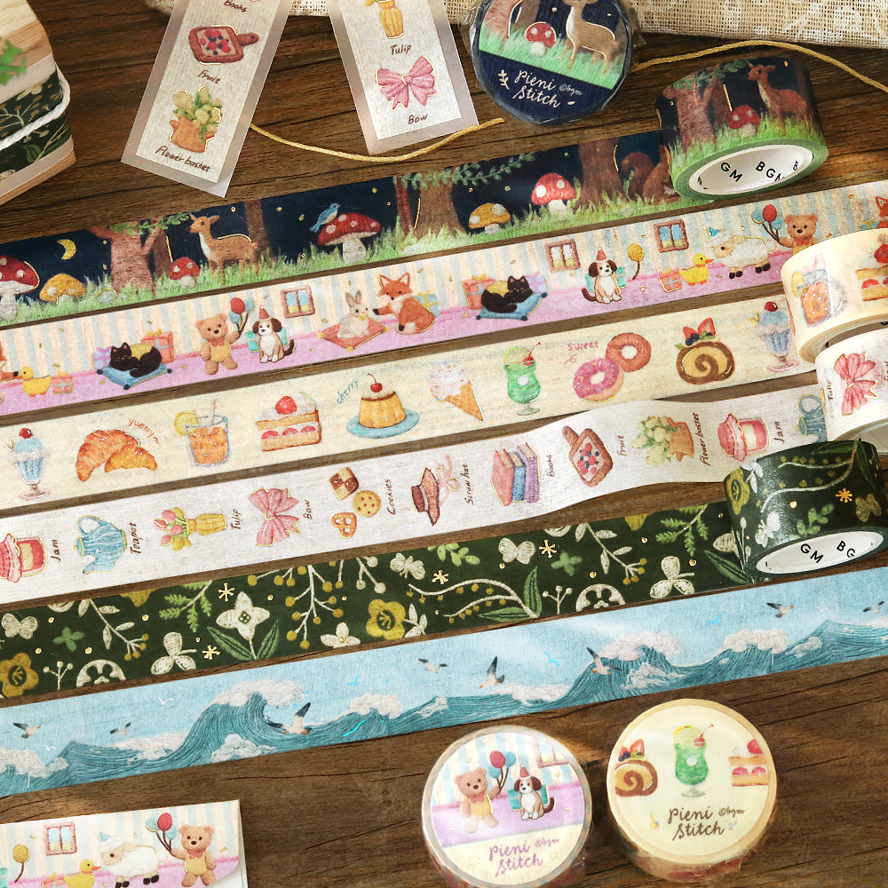 BGM Foil Stamping Masking Tape: Pienistitch - Little Room — roll side