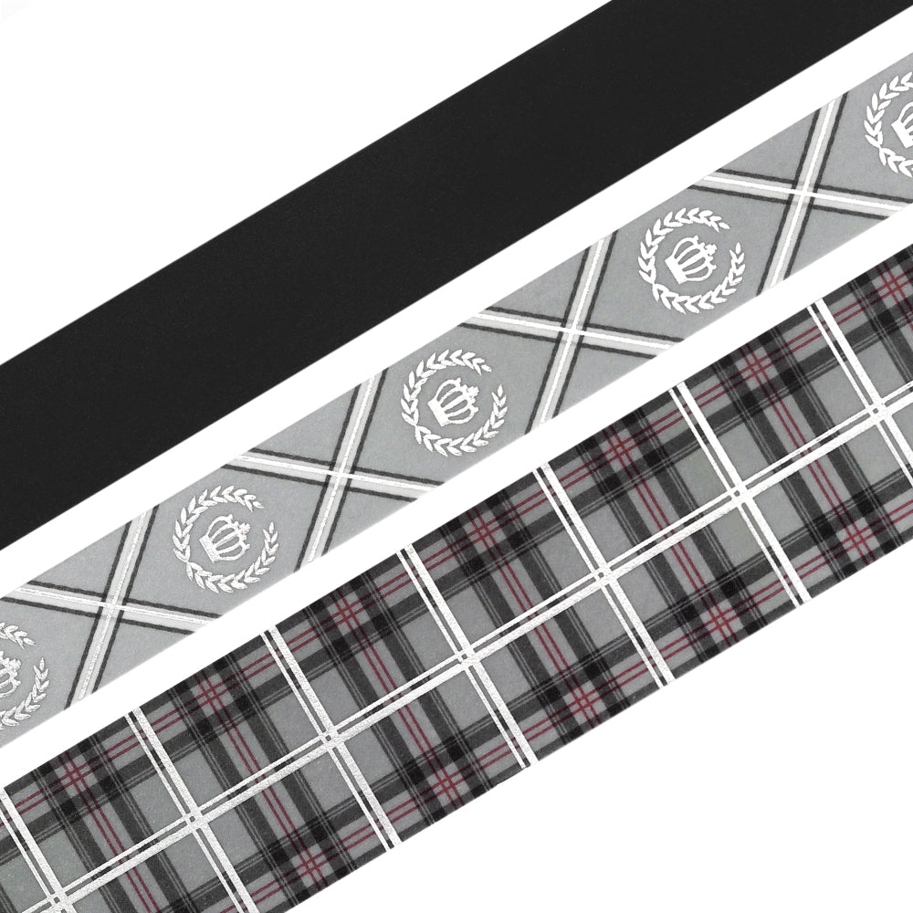 BGM Foil Stamping Masking Tape: SCHOOL COLORS: Gray — pattern detail