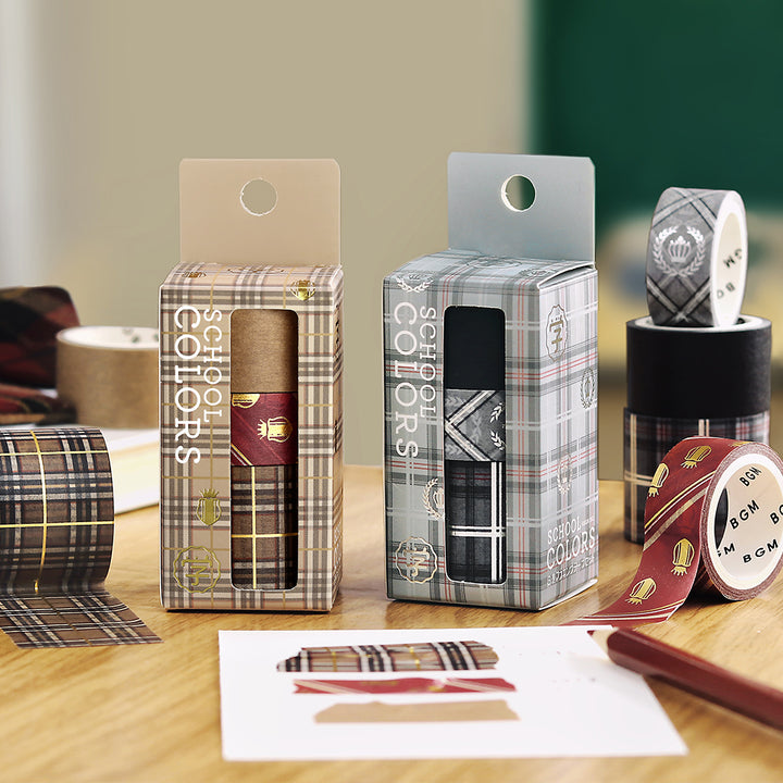 BGM Foil Stamping Masking Tape: SCHOOL COLORS: Gray — roll side