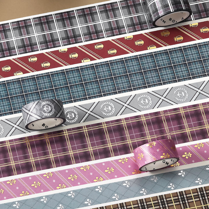 BGM Foil Stamping Masking Tape: SCHOOL COLORS: Gray — flat lay