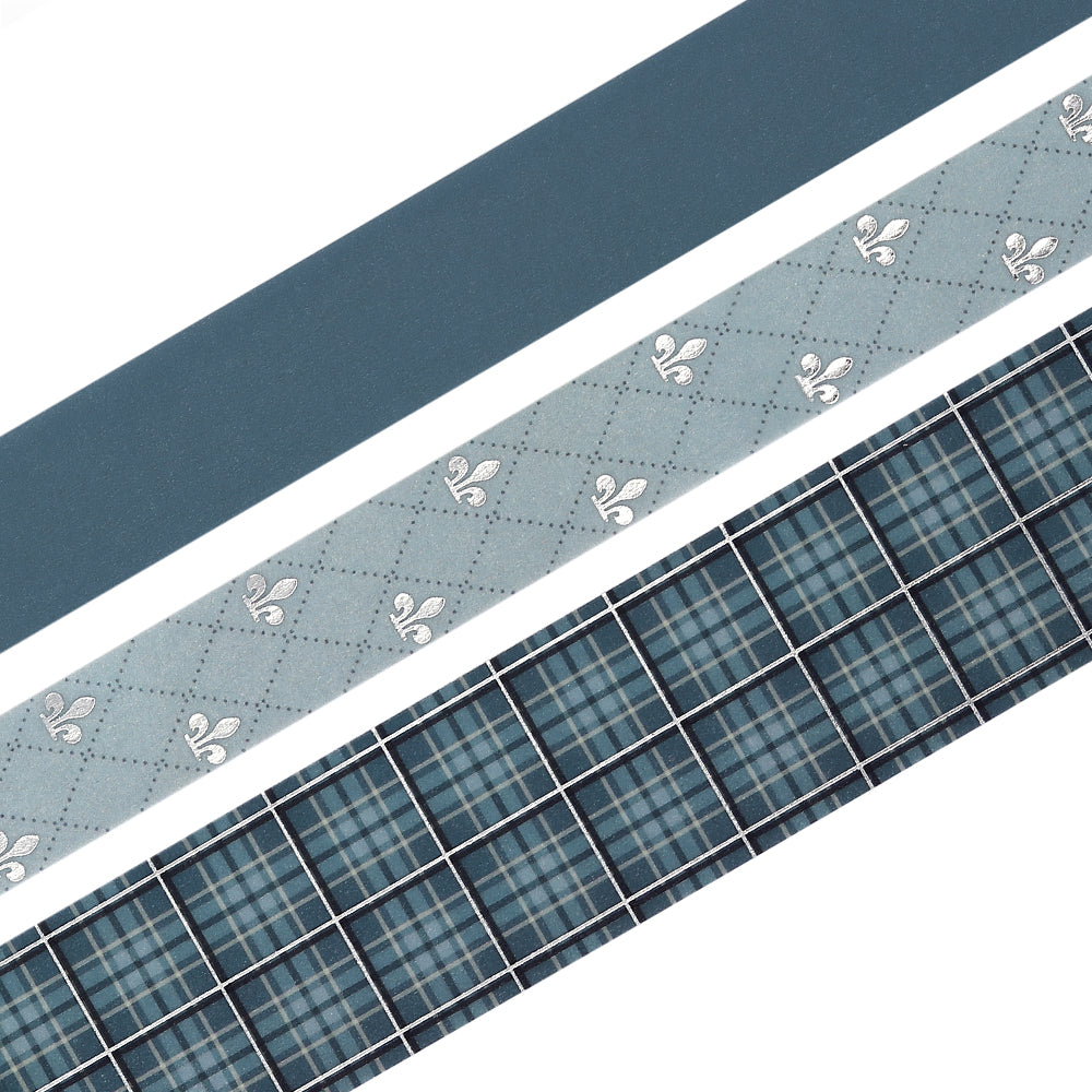 BGM Foil Stamping Masking Tape: SCHOOL COLORS: Smoke Blue — pattern detail