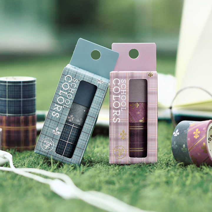 BGM Foil Stamping Masking Tape: SCHOOL COLORS: Smoke Blue — roll side