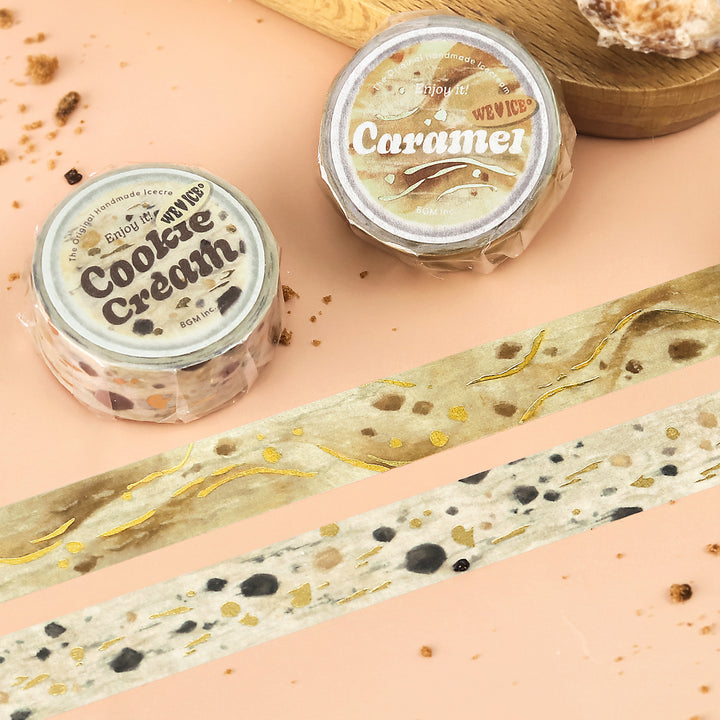 BGM Foil Stamping Masking Tape: We Love ICE: Caramel — applied on surface