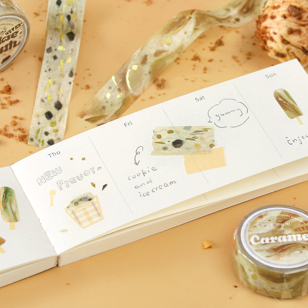 BGM Foil Stamping Masking Tape: We Love ICE: Cookies and Cream — with packaging