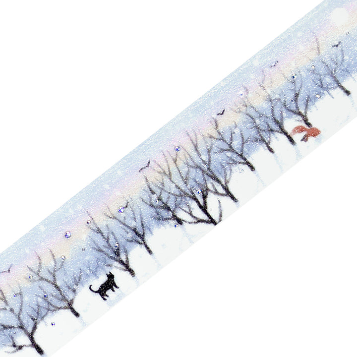 BGM Foil Stamping Winter Limited Edition Masking Tape in Morning Forest Walk design. A stunning foil-stamped design perfect for adding a touch of elegance to your planners, journals, and creative projects.