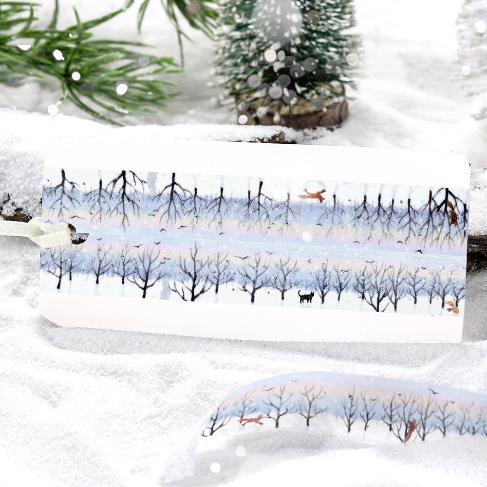 BGM Foil Stamping Winter Limited Edition Masking Tape in Morning Forest Walk design. A stunning foil-stamped design perfect for adding a touch of elegance to your planners, journals, and creative projects.