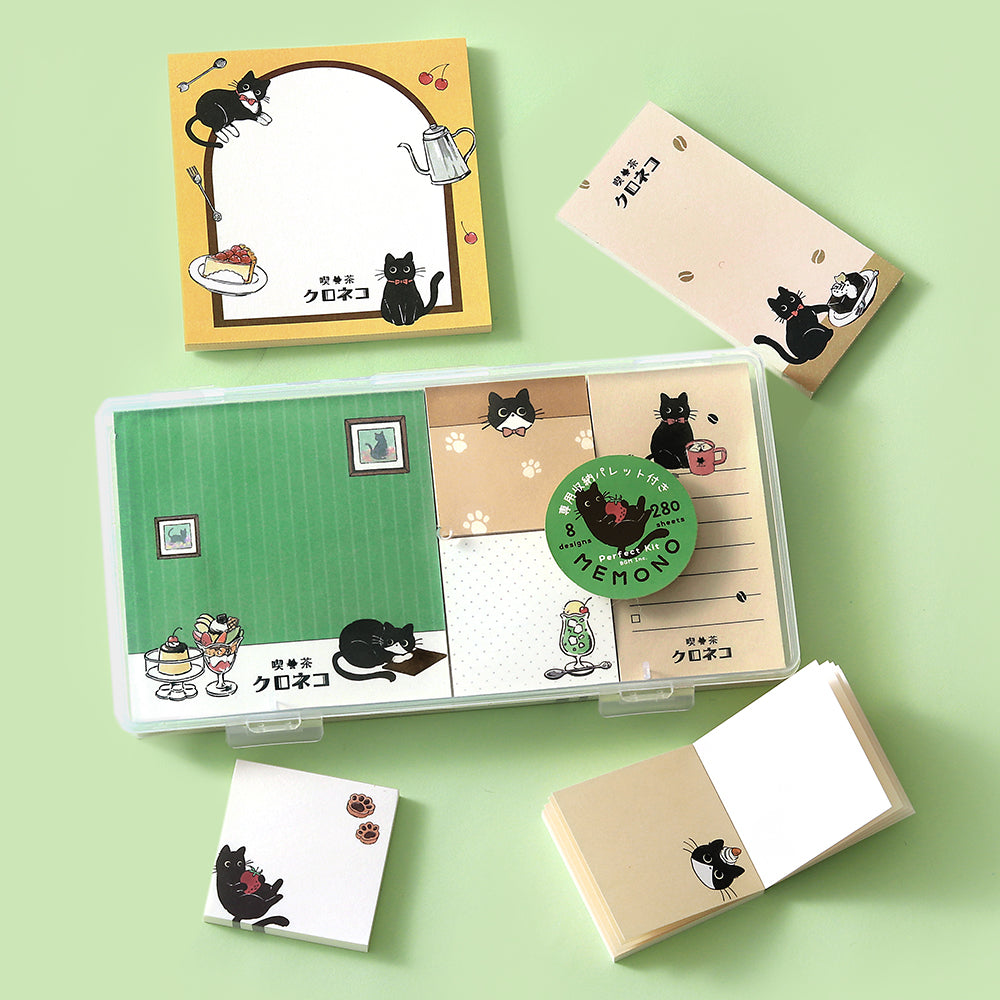 BGM Memo Seal Set: MEMONO - Café Kuroneko — side view
