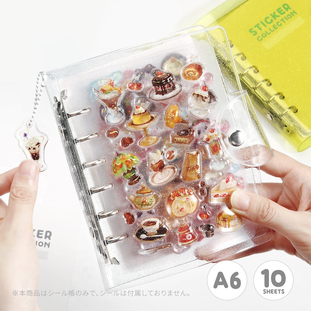 BGM Notebook-Style Sticker Book: A6 Glitter Clear — side view