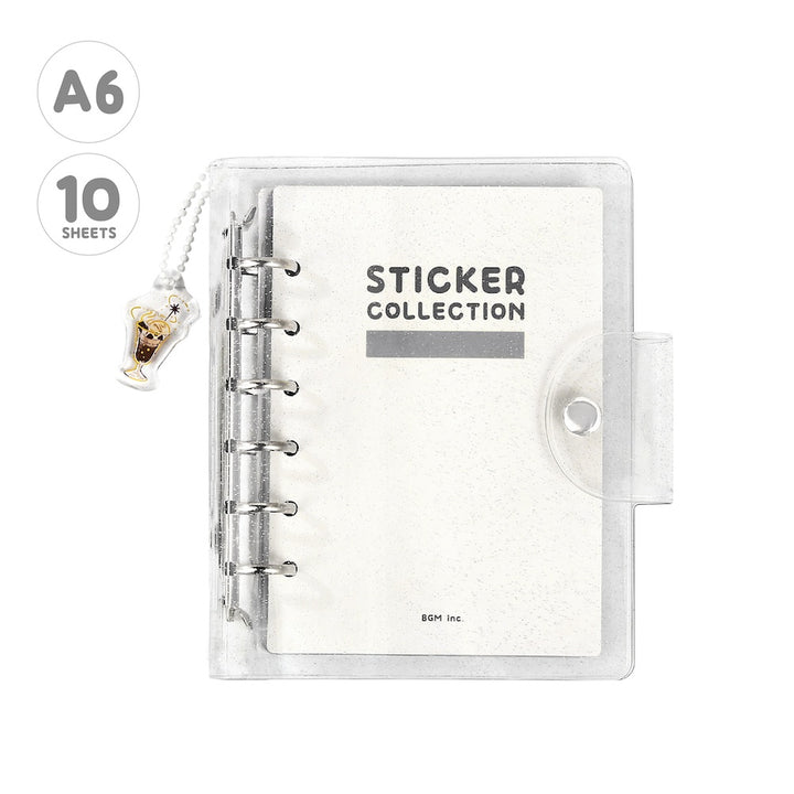 BGM Notebook-Style Sticker Book: A6 Glitter Clear — front view
