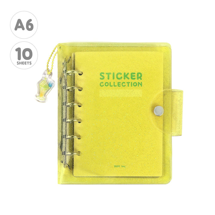 BGM Notebook-Style Sticker Book: A6 Glitter Yellow — front view
