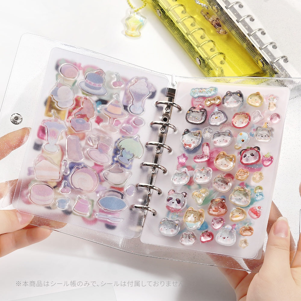 BGM Notebook-Style Sticker Book: A6 Glitter Yellow — detail view