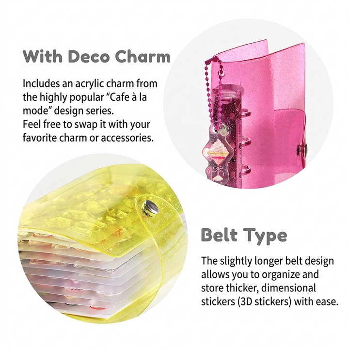 BGM Notebook-Style Sticker Book: A6 Glitter Yellow — in use
