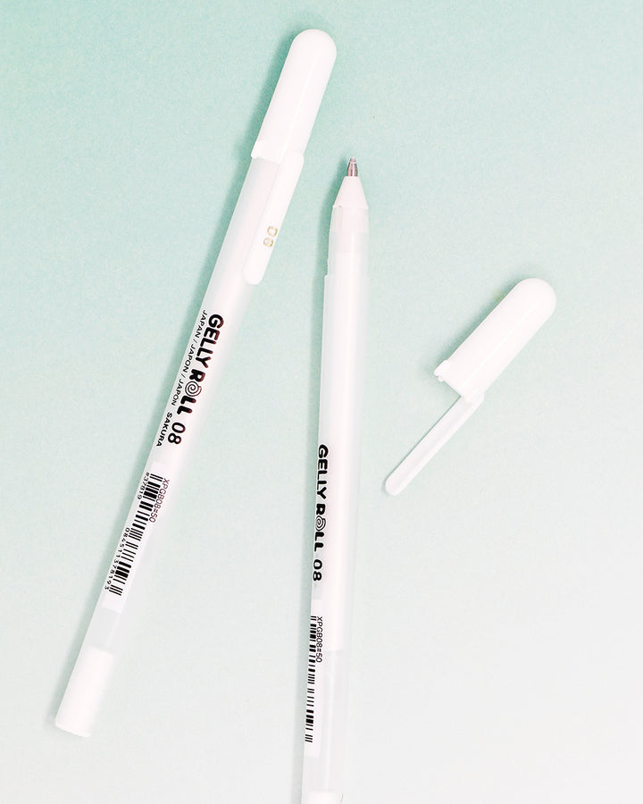 Sakura Gelly Roll Gel Pens, Opaque Bright White Ink, Medium Point — side view