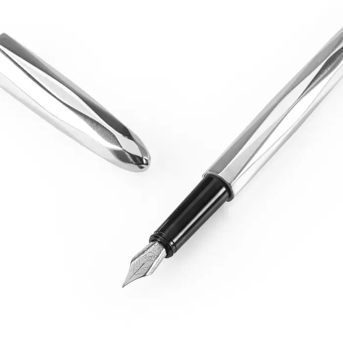 Royal Selangor Broad Nib Fountain Pen - Boston — writing at an angle
