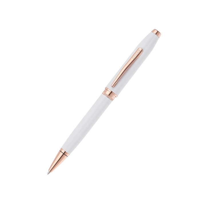 Cross Foundry Lacquer White With Rose Gold Ballpoint Pen