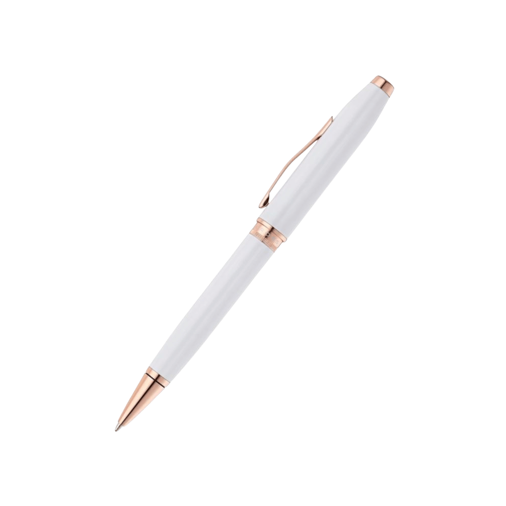 Cross Foundry Lacquer White With Rose Gold Ballpoint Pen