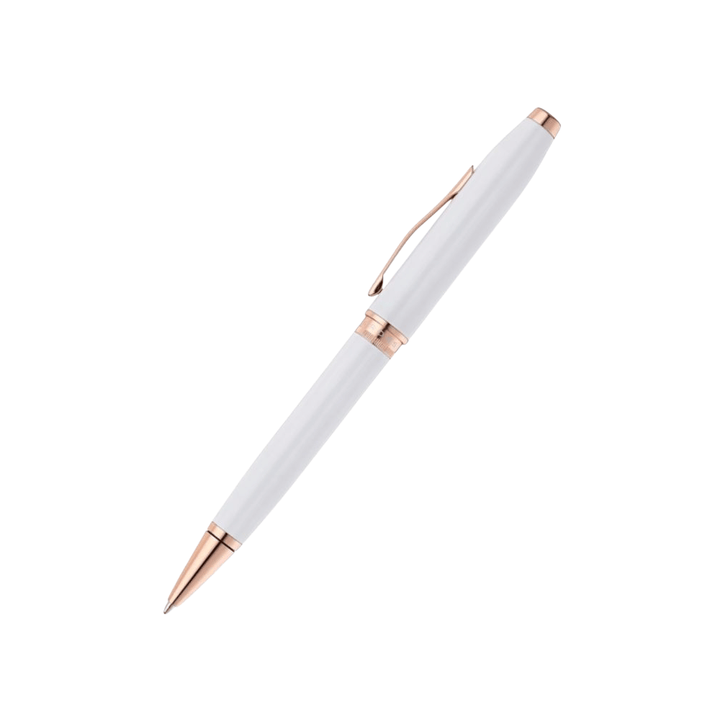 Cross Foundry Lacquer White With Rose Gold Ballpoint Pen