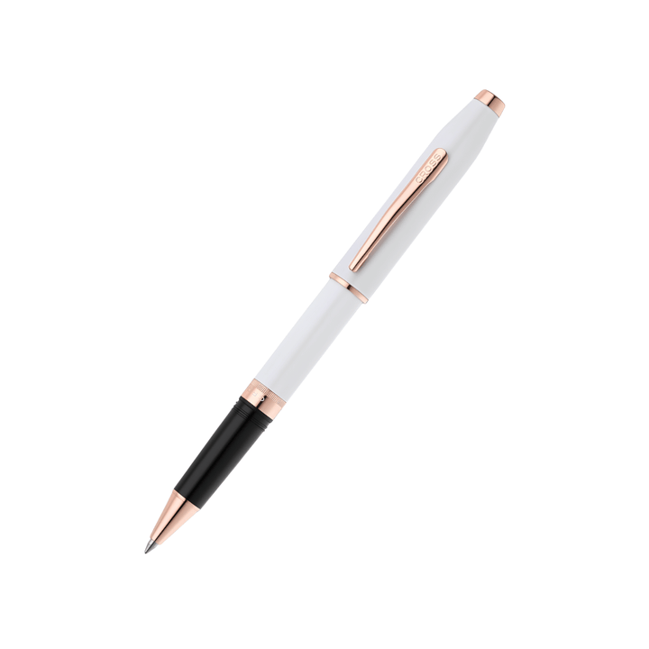 Cross Foundry Lacquer White With Rose Gold Rollerball Pen