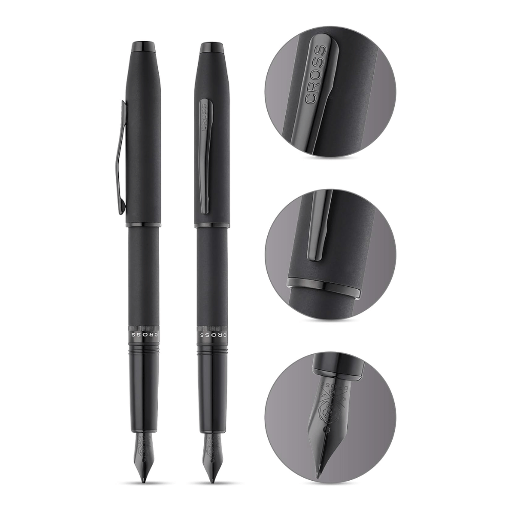 Cross Foundry Matte Black With Black PVD Fountain Pen - Medium Nib