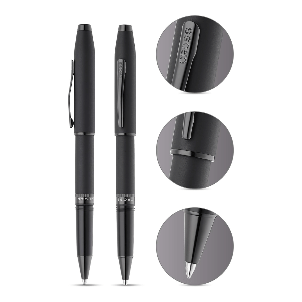 Cross Foundry Matte Black With Black PVD Rollerball Pen