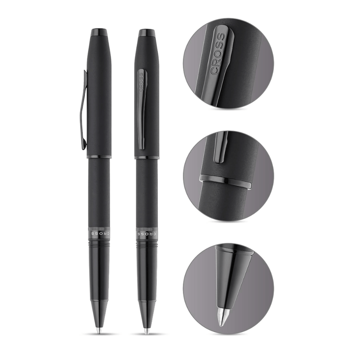 Cross Foundry Matte Black With Black PVD Rollerball Pen