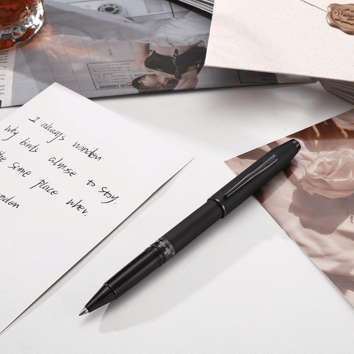 Cross Foundry Matte Black With Black PVD Rollerball Pen