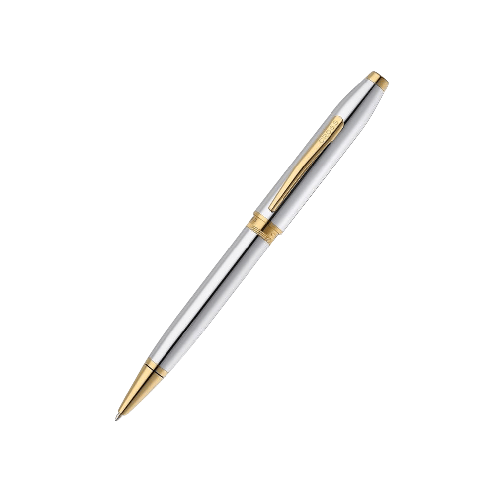 Cross Foundry Polished Chrome With Gold PVD Ballpoint Pen