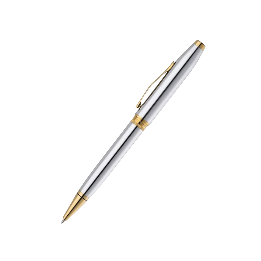 Cross Foundry Polished Chrome With Gold PVD Ballpoint Pen