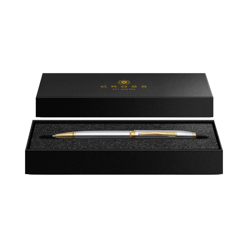 Cross Foundry Polished Chrome With Gold PVD Ballpoint Pen