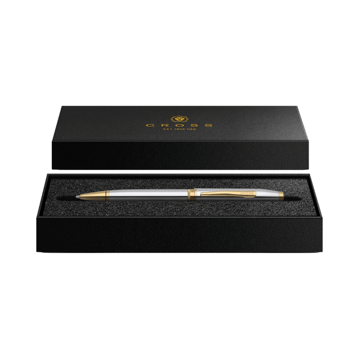 Cross Foundry Polished Chrome With Gold PVD Ballpoint Pen