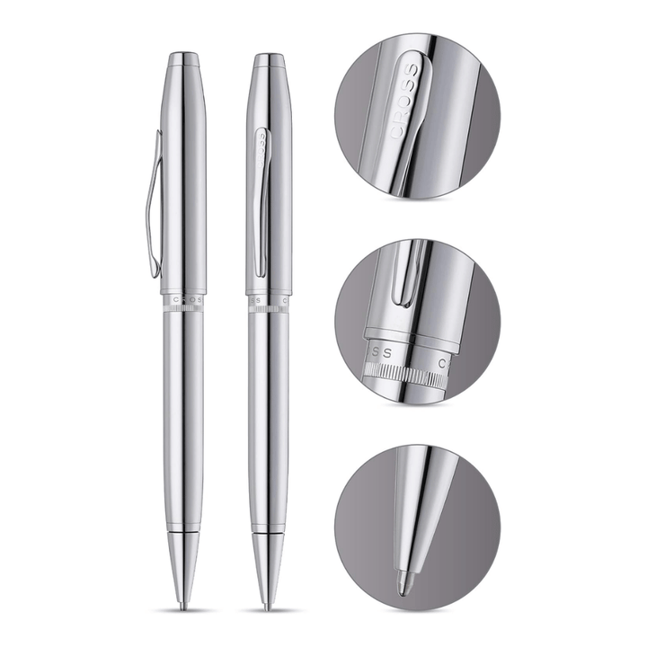 Cross Foundry Polished Chrome With Polished Chrome Ballpoint Pen