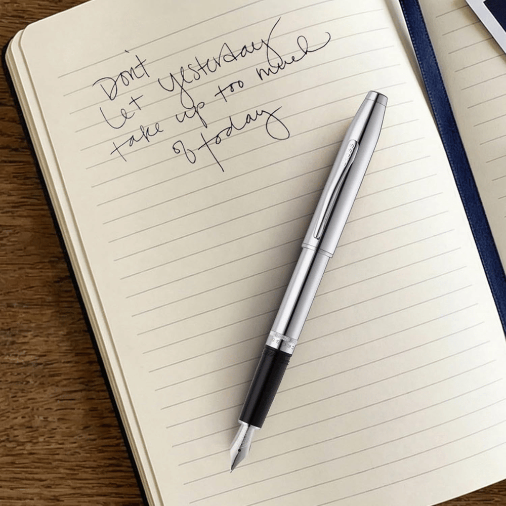 Cross Foundry Polished Chrome With Polished Chrome Fountain Pen - Medium Nib