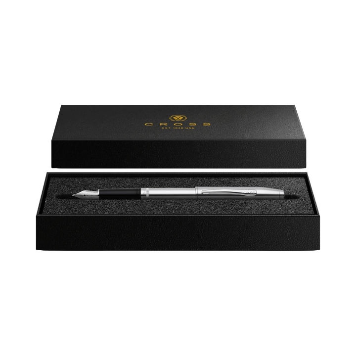 Cross Foundry Polished Chrome With Polished Chrome Fountain Pen - Medium Nib