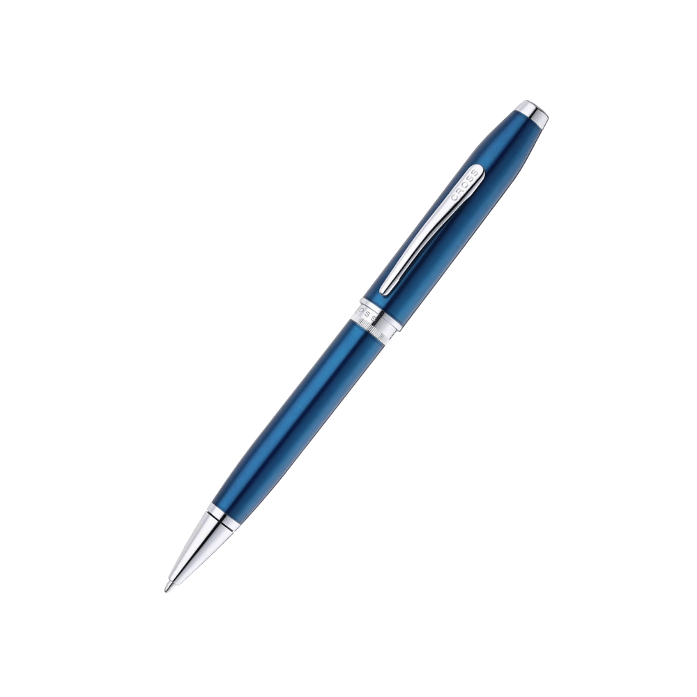 Cross Foundry Translucent Blue With Polished Chrome Ballpoint Pen