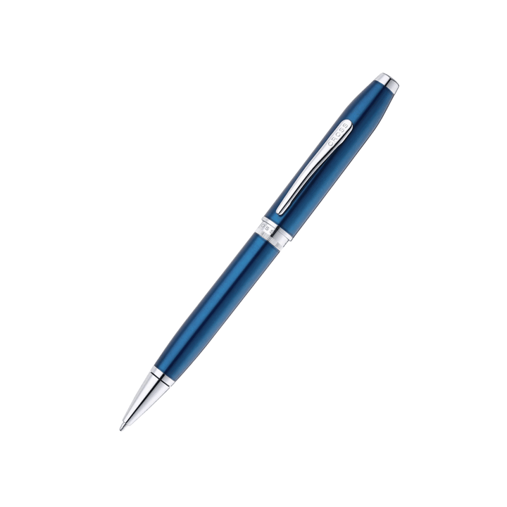 Cross Foundry Translucent Blue With Polished Chrome Ballpoint Pen