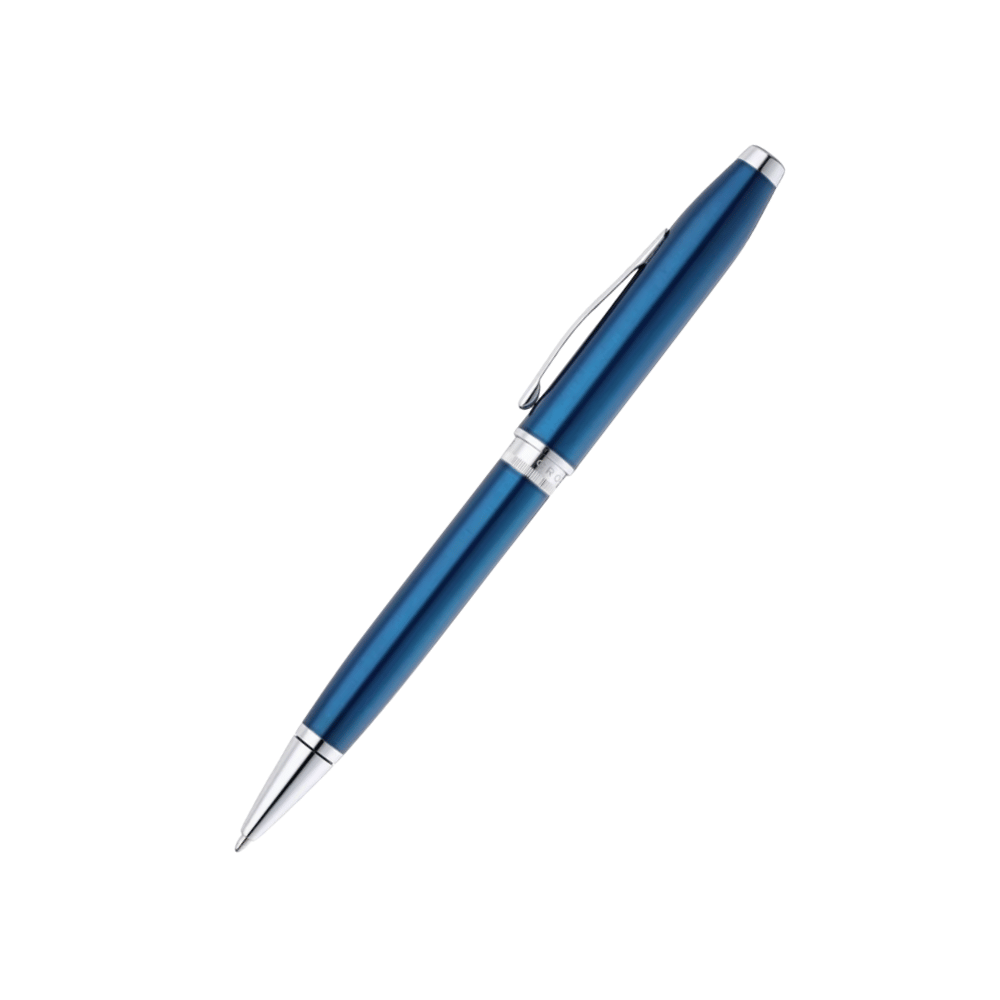 Cross Foundry Translucent Blue With Polished Chrome Ballpoint Pen