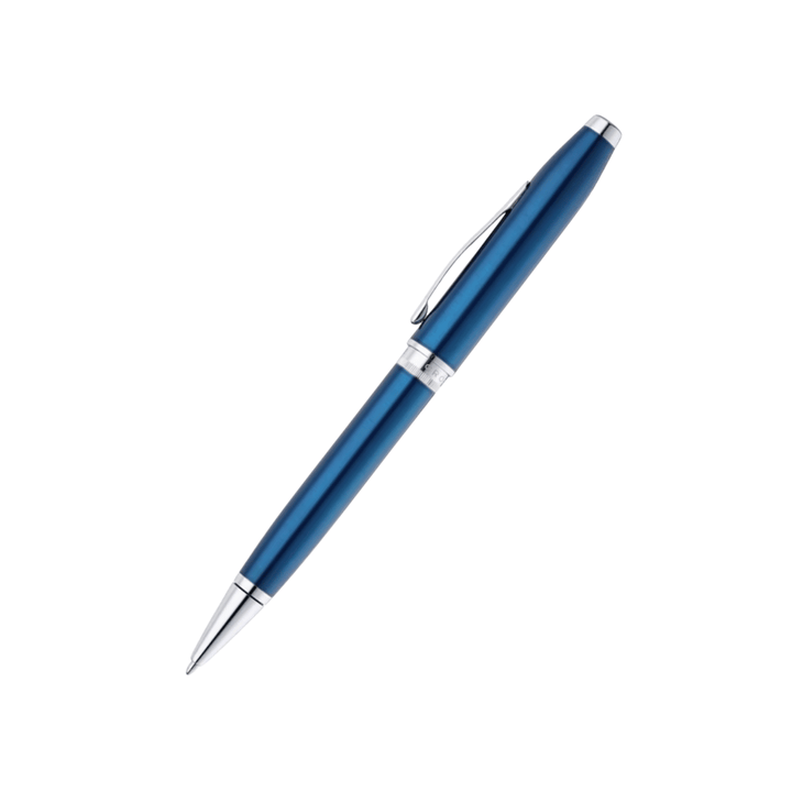 Cross Foundry Translucent Blue With Polished Chrome Ballpoint Pen