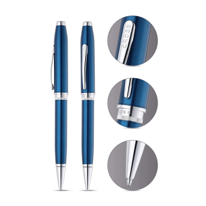 Cross Foundry Translucent Blue With Polished Chrome Ballpoint Pen