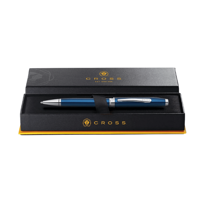 Cross Foundry Translucent Blue With Polished Chrome Ballpoint Pen