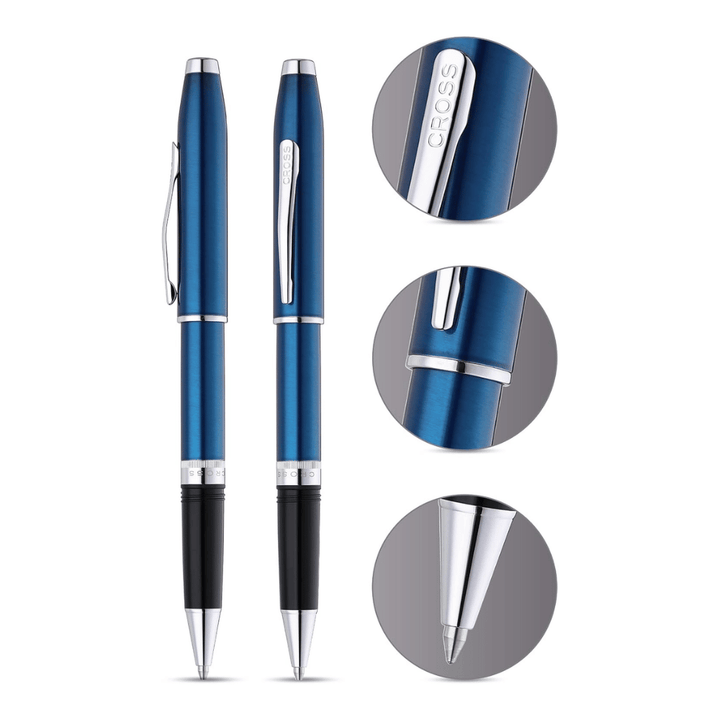 Cross Foundry Translucent Blue With Polished Chrome Rollerball Pen