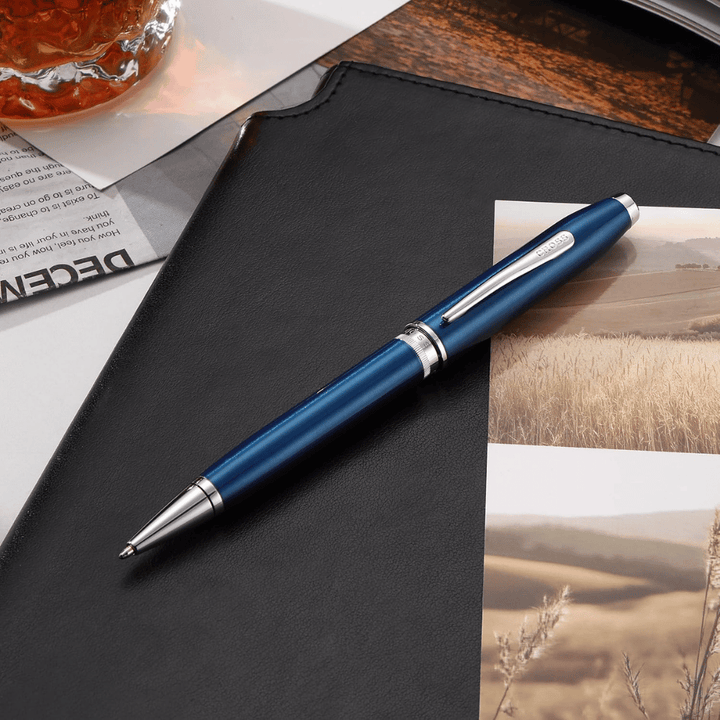 Cross Foundry Translucent Blue With Polished Chrome Rollerball Pen